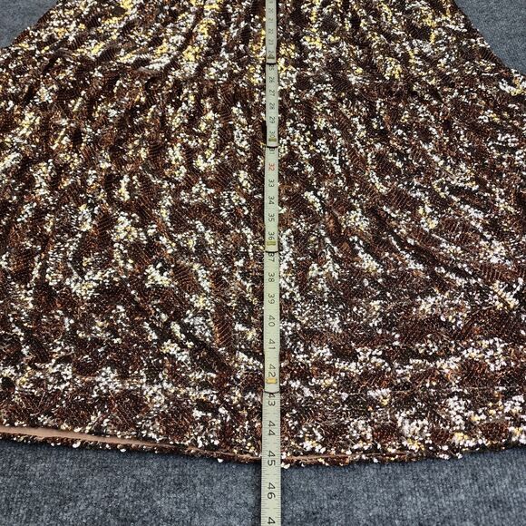 Anthropologie MAEVE Dress Womens Medium Pink Bernadette Sequin Tiered Midi Heavy - Picture 11 of 16